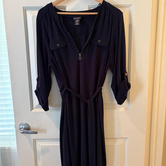 Soho Apparel Dark Blue Long Sleeve Dress - Picture 1 of 3